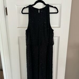 Adrianna Papell Women's Halter Art Deco Beaded Blouson Dress